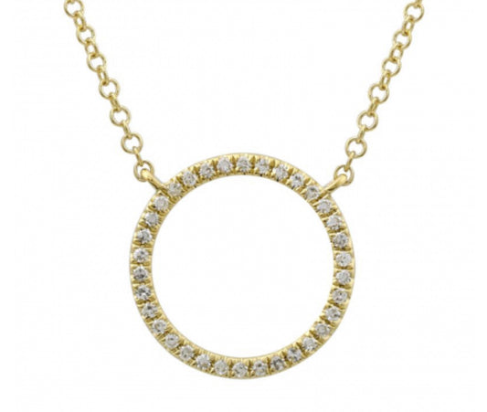 Diamond Open Sphere Necklace in Yellow Gold