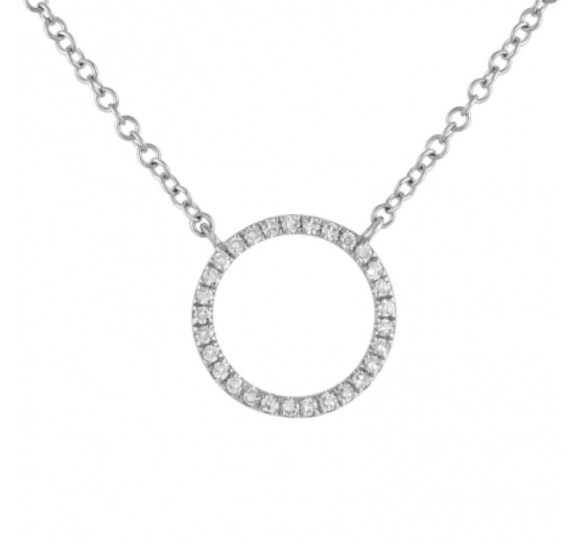 Diamond Open Sphere White Gold Necklace