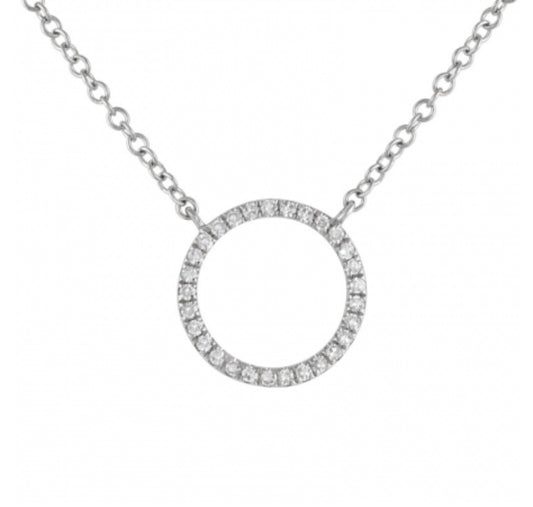 Diamond Open Sphere White Gold Necklace